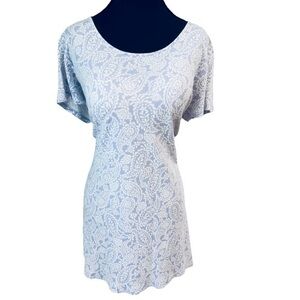 Land’s End Floral Dress / Swimsuit Coverup / Shirt Short Sleeve Flowers Medium
